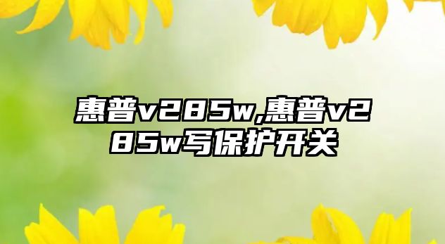 惠普v285w,惠普v285w寫保護開關